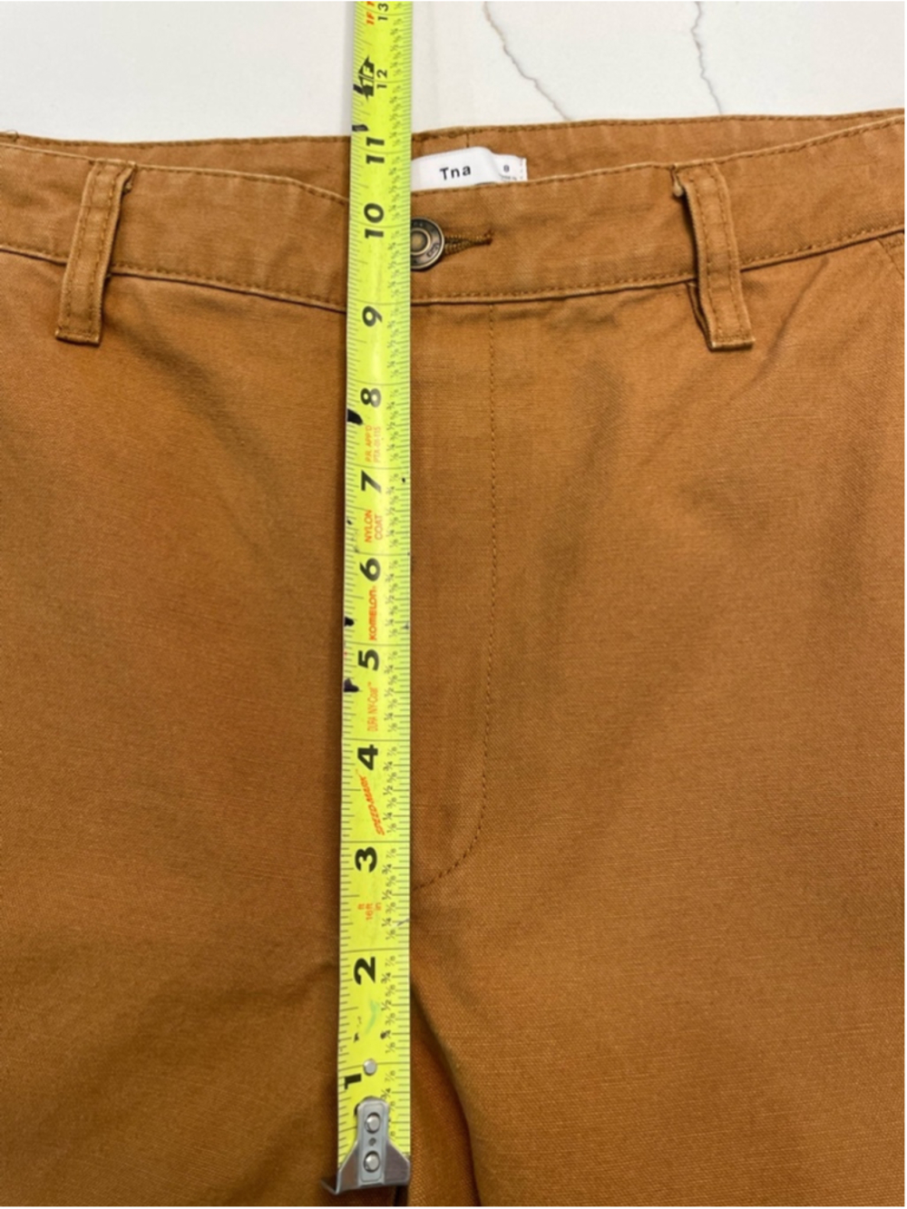 Tna Aritzia Canvas Carpenter Pants Brown Tan Workwear Utility Straight 8 Relaxed - Picture 10 of 11